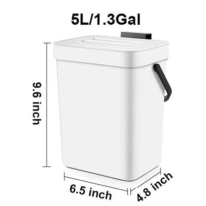 Small Hanging Trash Can With Lid  Plastic Waste Bin For Kitchen Cabinet Under Sink Bathroom Use 11