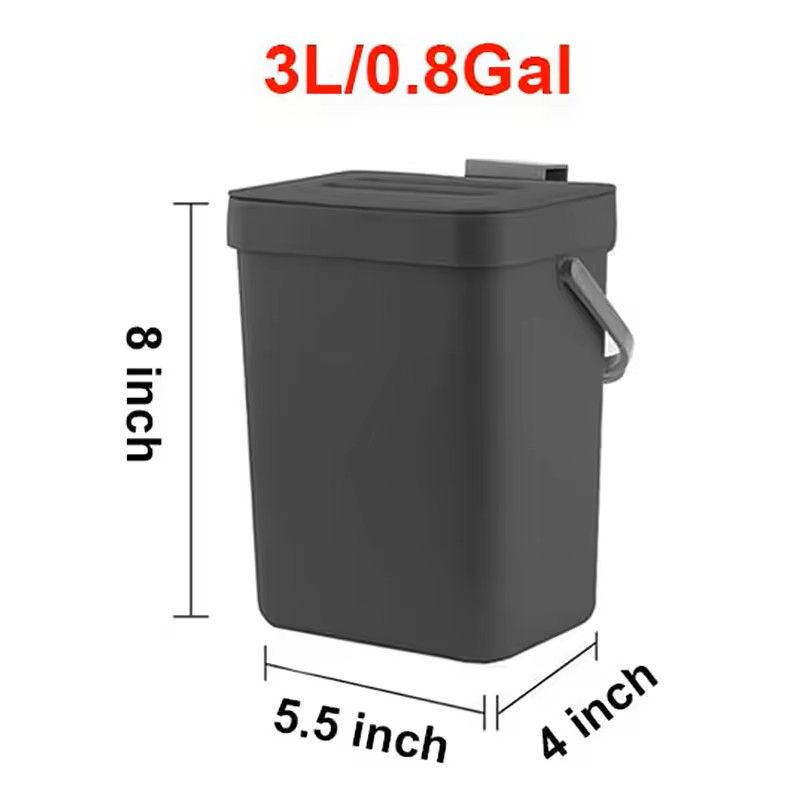 Small Hanging Trash Can With Lid  Plastic Waste Bin For Kitchen Cabinet Under Sink Bathroom Use 12