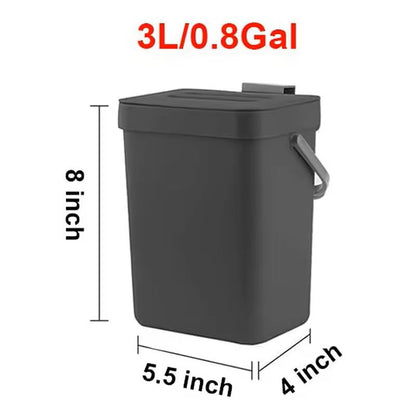 Small Hanging Trash Can With Lid  Plastic Waste Bin For Kitchen Cabinet Under Sink Bathroom Use 12