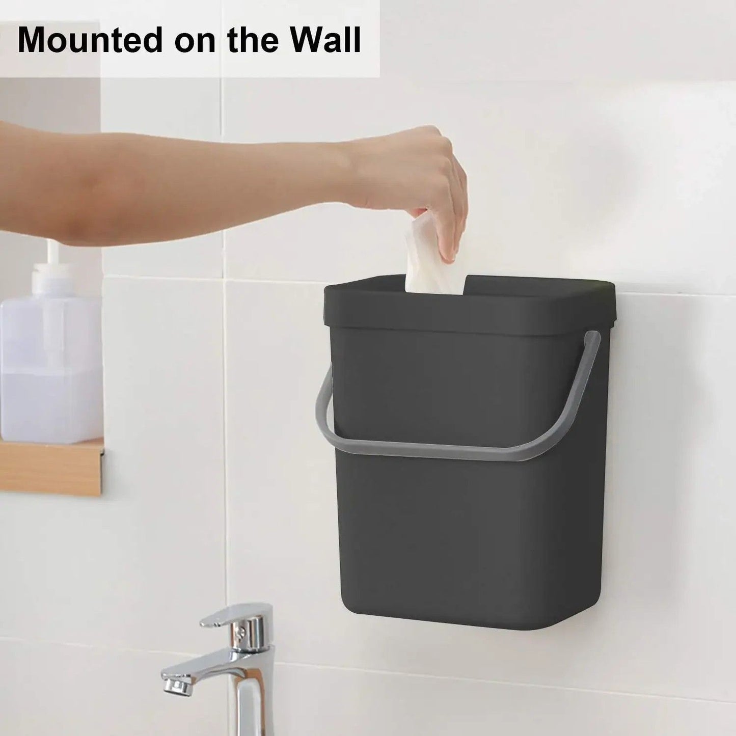 Small Hanging Trash Can With Lid  Plastic Waste Bin For Kitchen Cabinet Under Sink Bathroom Use 5