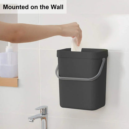 Small Hanging Trash Can With Lid  Plastic Waste Bin For Kitchen Cabinet Under Sink Bathroom Use 5