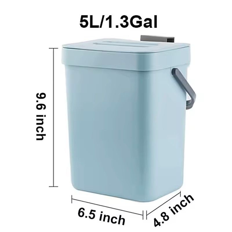 Small Hanging Trash Can With Lid  Plastic Waste Bin For Kitchen Cabinet Under Sink Bathroom Use 15