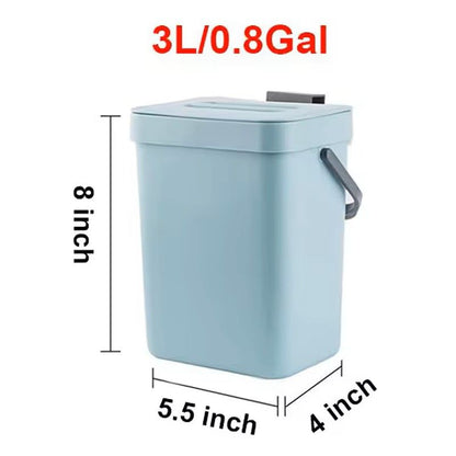 Small Hanging Trash Can With Lid  Plastic Waste Bin For Kitchen Cabinet Under Sink Bathroom Use 14