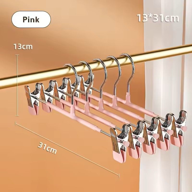 5 Pack Windproof Metal Clothes Hangers With Adjustable Clips Non Slip Pants Coat Drying Hangers For 11