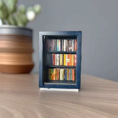 Wooden Pocket Miniature Bookshelf  Tiny Book Library Ornament For Desk Shelf And Home Decoration 1