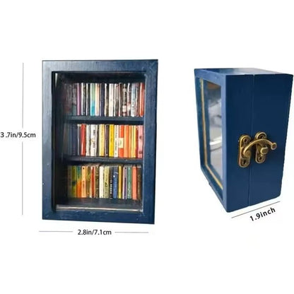 Wooden Pocket Miniature Bookshelf  Tiny Book Library Ornament For Desk Shelf And Home Decoration 2