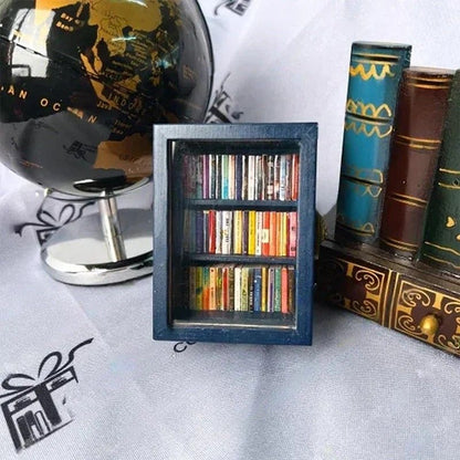 Wooden Pocket Miniature Bookshelf  Tiny Book Library Ornament For Desk Shelf And Home Decoration 5
