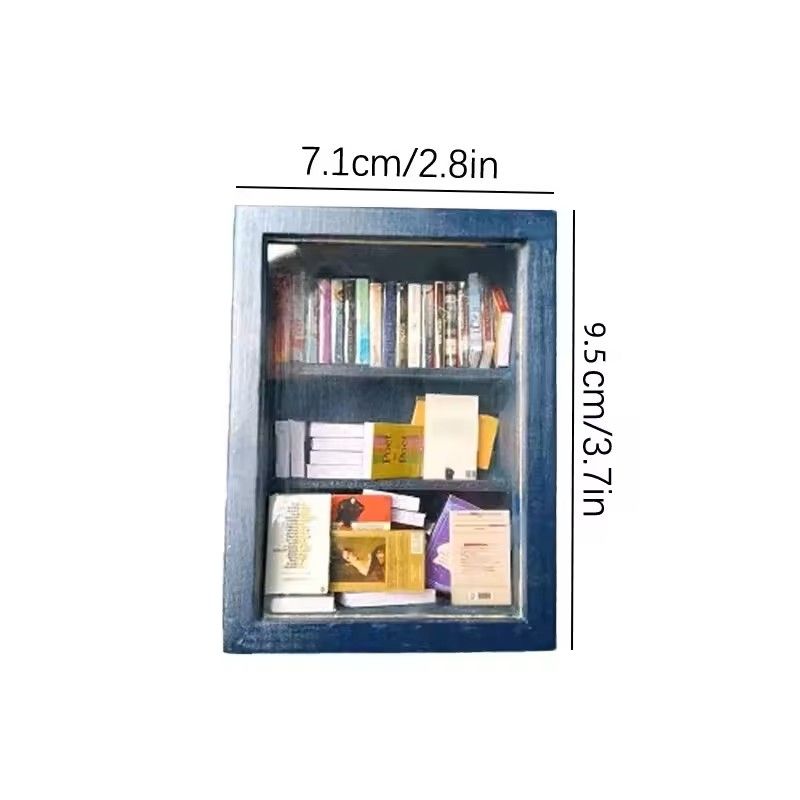 Wooden Pocket Miniature Bookshelf  Tiny Book Library Ornament For Desk Shelf And Home Decoration 7