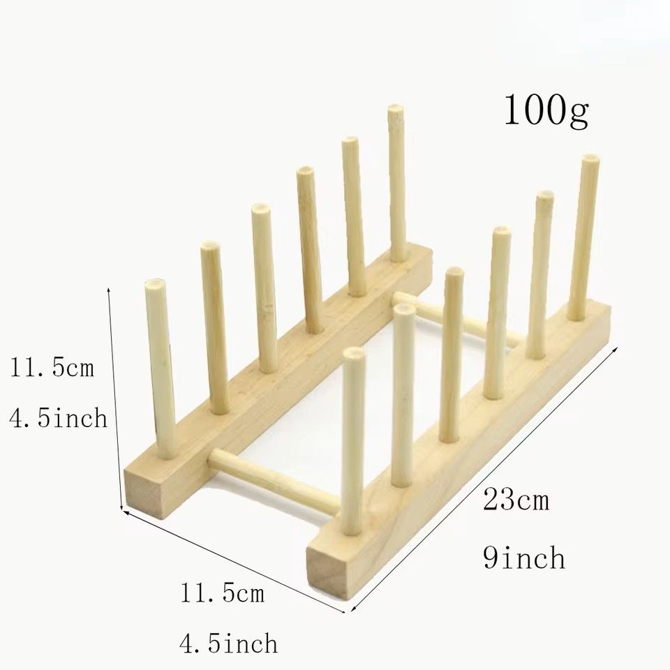 Bamboo Dish Drying Rack With Drainboard  Wooden Plate Bowl Cup Organizer For Kitchen Counter 7