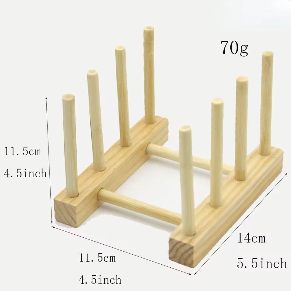 Bamboo Dish Drying Rack With Drainboard  Wooden Plate Bowl Cup Organizer For Kitchen Counter 6