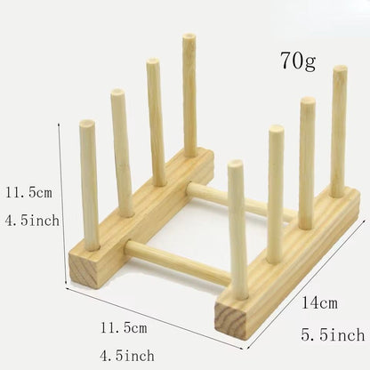 Bamboo Dish Drying Rack With Drainboard  Wooden Plate Bowl Cup Organizer For Kitchen Counter 6