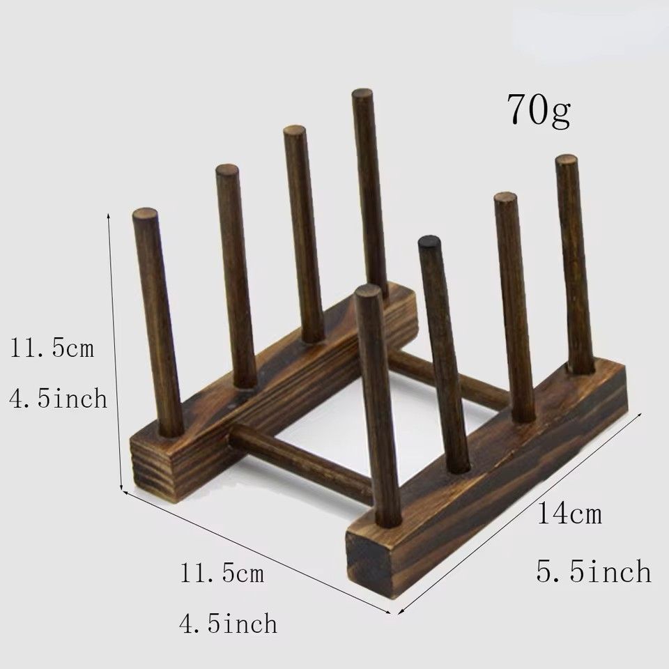 Bamboo Dish Drying Rack With Drainboard  Wooden Plate Bowl Cup Organizer For Kitchen Counter 9