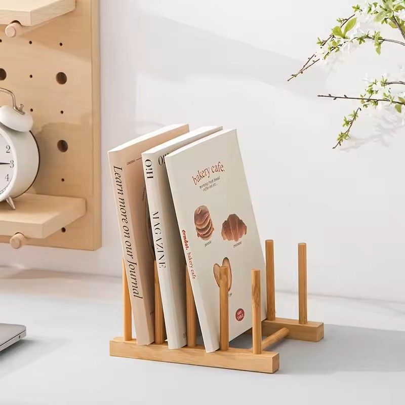 Bamboo Dish Drying Rack With Drainboard  Wooden Plate Bowl Cup Organizer For Kitchen Counter 2
