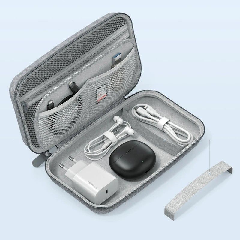 Waterproof Double Layer Electronics Organizer Bag  Travel Cable Cord Storage Pouch 1