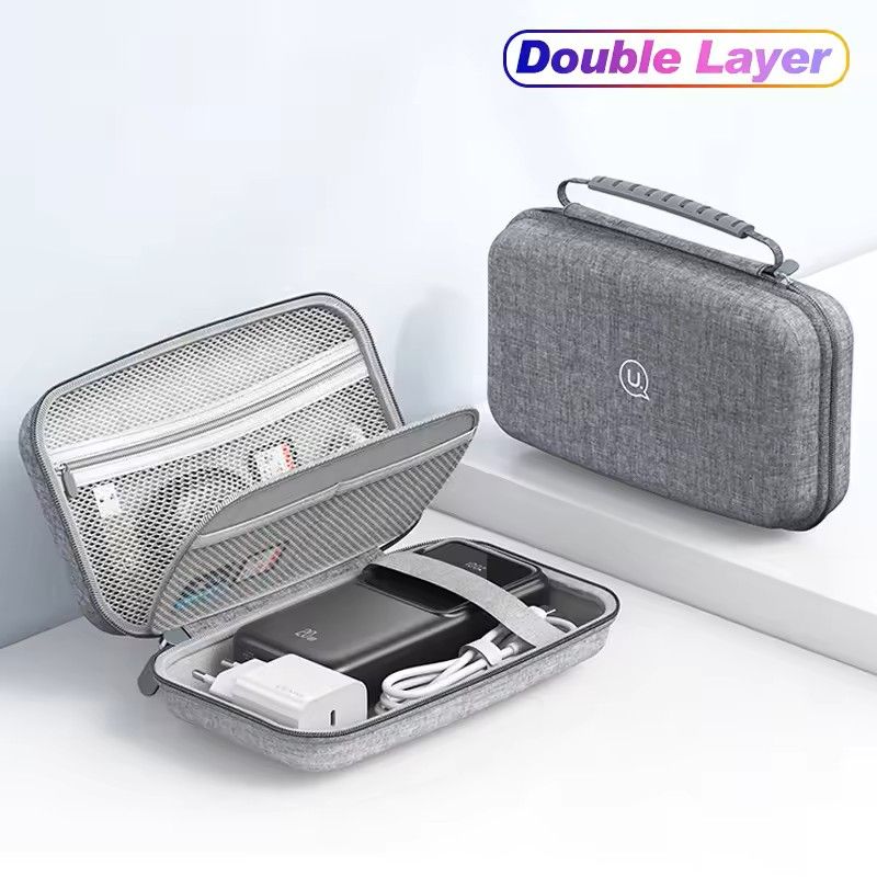Waterproof Double Layer Electronics Organizer Bag – Travel Cable Cord Storage Pouch