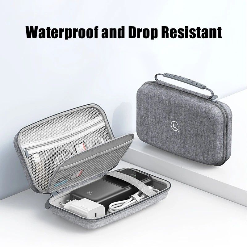 Waterproof Double Layer Electronics Organizer Bag  Travel Cable Cord Storage Pouch 4