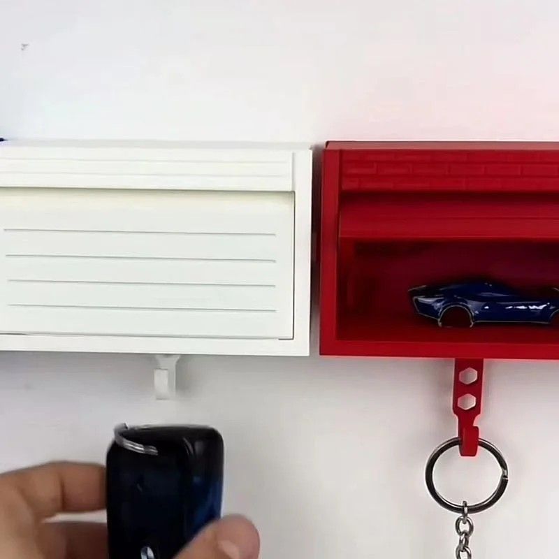 Car Garage Key Holder With Opening Door  Space Saving Wall Mounted Key Rack For Home And Garage 1