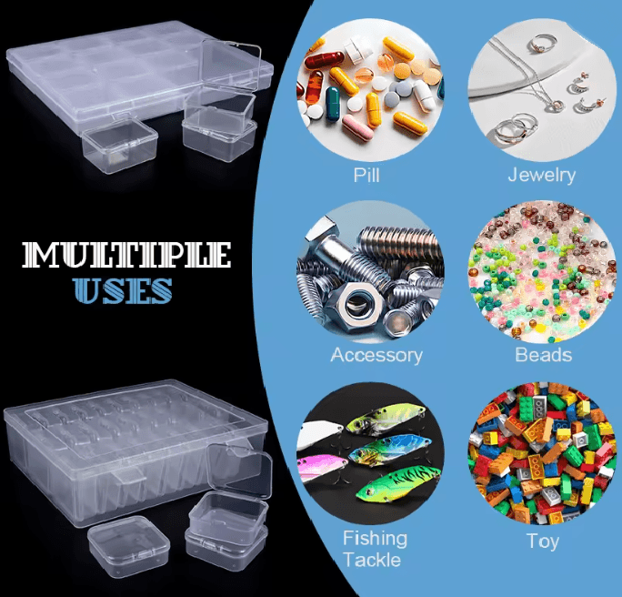 Clear Plastic Bead Organizer Box 3