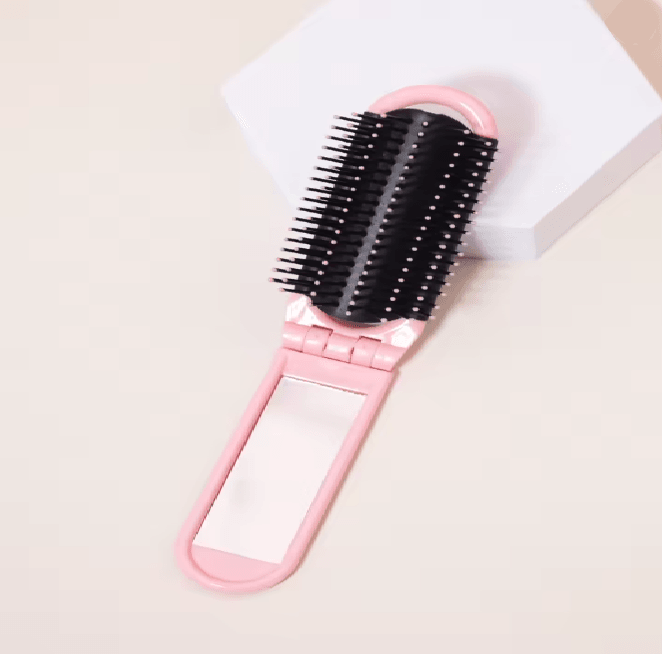 Mini Foldable Hair Comb With Mirror 6