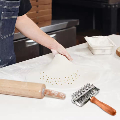 Ultimate Stainless Steel Pizza  Pastry Dough Roller With Wooden Handle 1