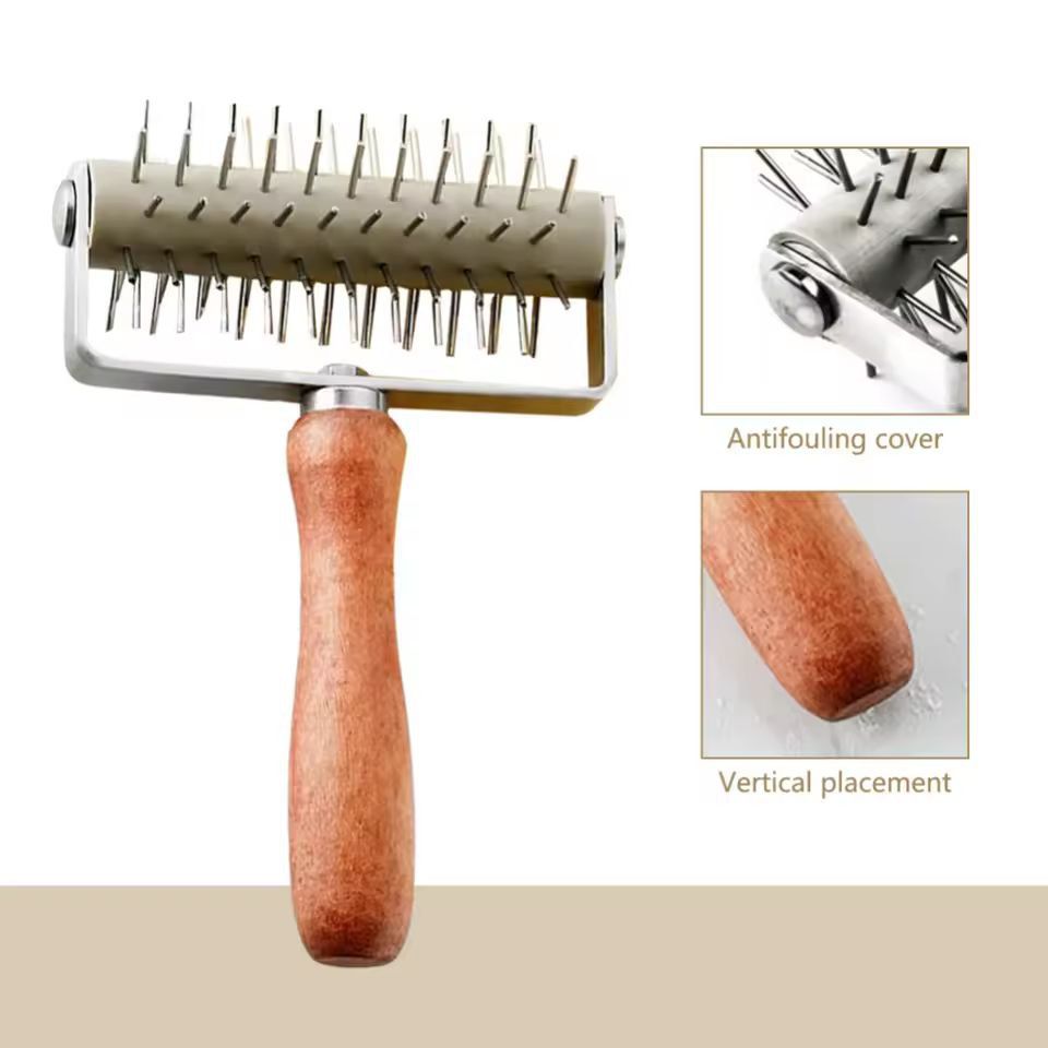 Ultimate Stainless Steel Pizza  Pastry Dough Roller With Wooden Handle 2