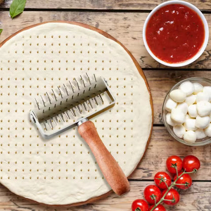 Ultimate Stainless Steel Pizza  Pastry Dough Roller With Wooden Handle 3