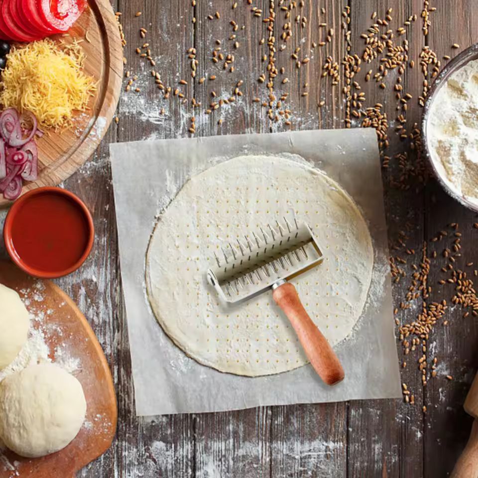 Ultimate Stainless Steel Pizza  Pastry Dough Roller With Wooden Handle 4
