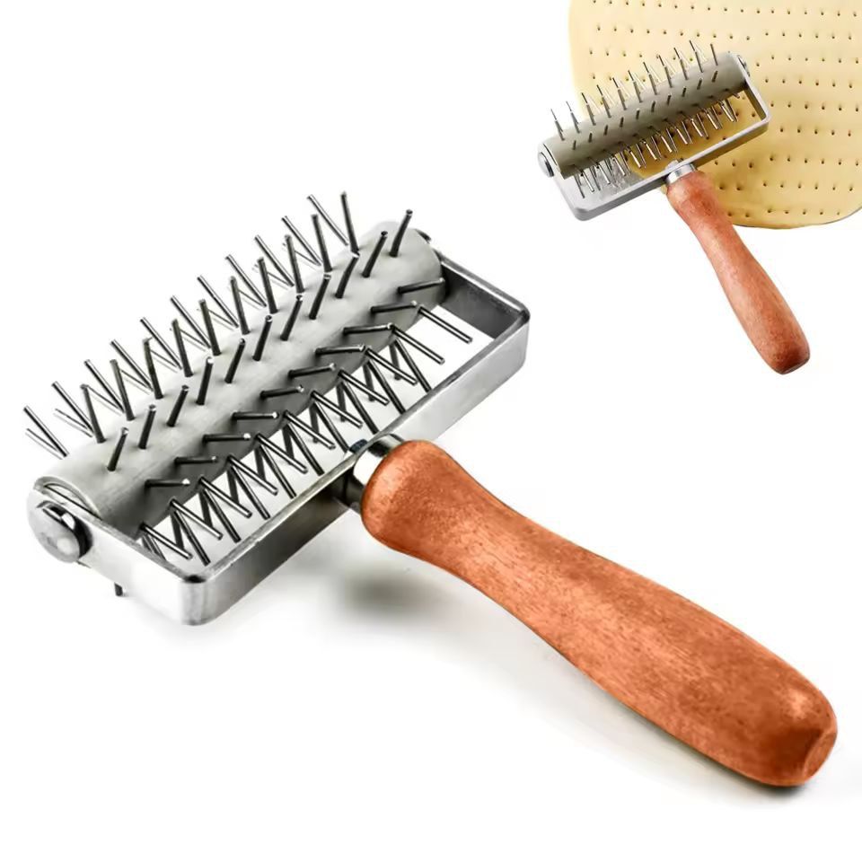 Ultimate Stainless Steel Pizza  Pastry Dough Roller With Wooden Handle 6