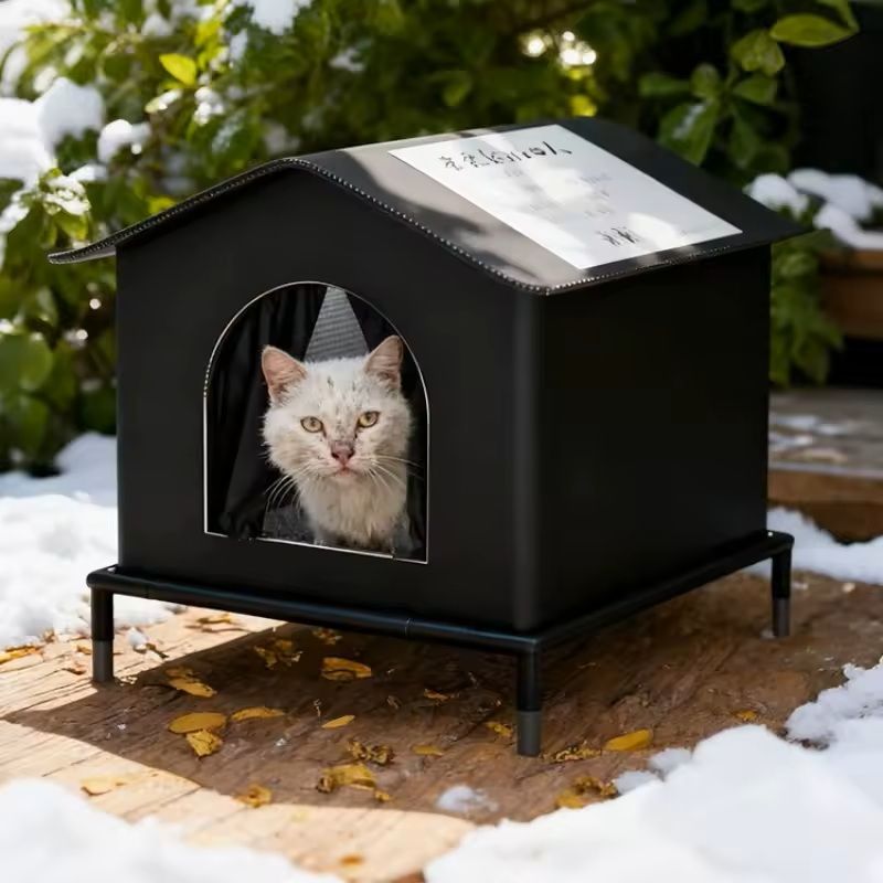 AllWeather Outdoor Cat Shelter  Waterproof Thermal Pet House For Stray Cats And Small Dogs 6