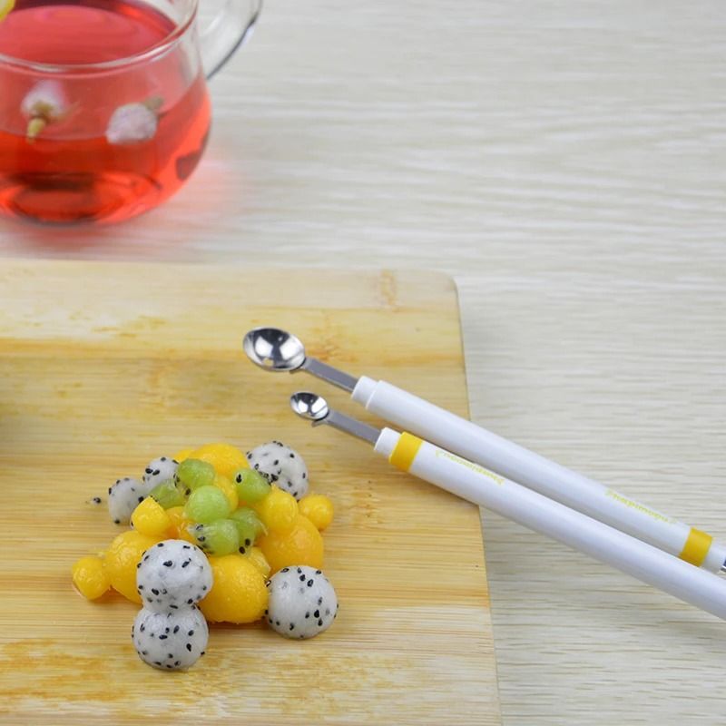 Double Ended Stainless Steel Scoop Apple Ball Melon Spoon Kitchen Gadgets 1