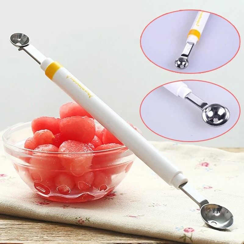 Double Ended Stainless Steel Scoop Apple Ball Melon Spoon Kitchen Gadgets 5