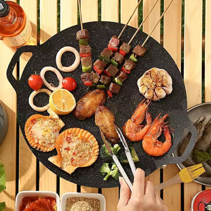 Ultimate Korean BBQ  Grill Pan  Nonstick Aluminum Round Griddle For Indoor  Outdoor BBQ 2