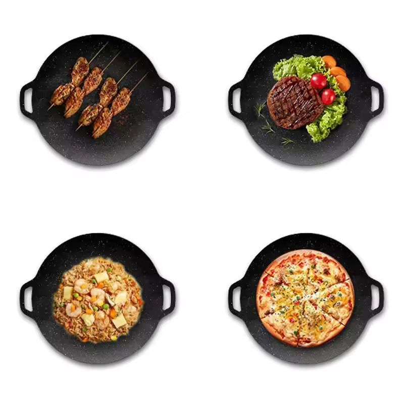 Ultimate Korean BBQ  Grill Pan  Nonstick Aluminum Round Griddle For Indoor  Outdoor BBQ 5