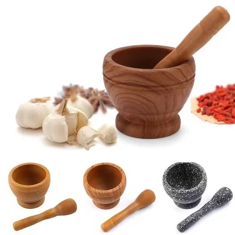 Resin Garlic  Herb Mortar And Pestle Set  Premium Spice Grinder Bowl 1