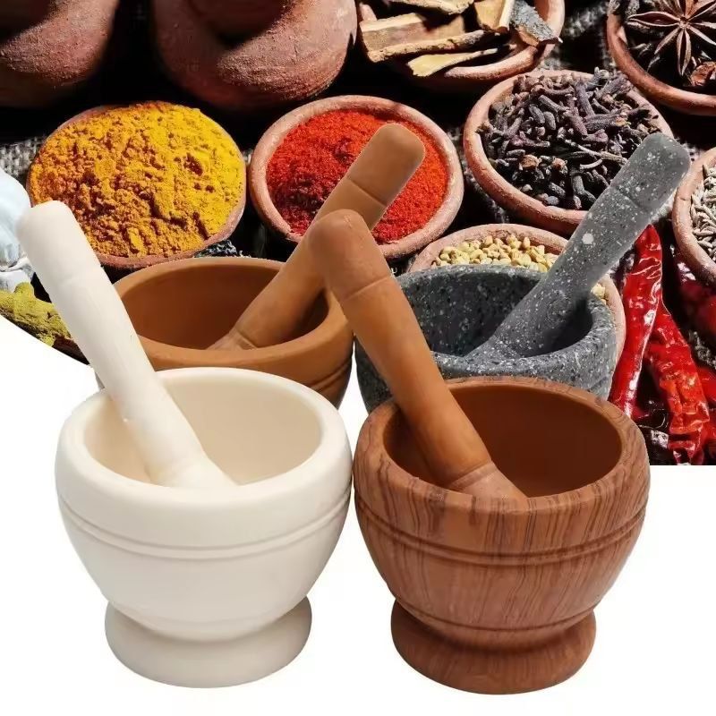 Resin Garlic  Herb Mortar And Pestle Set  Premium Spice Grinder Bowl 2