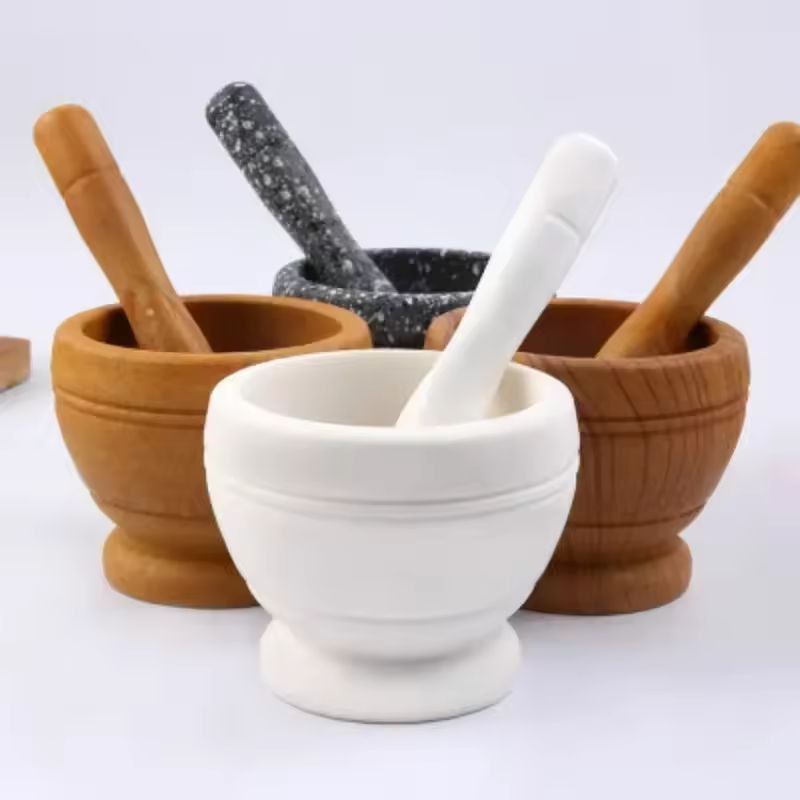 Resin Garlic  Herb Mortar And Pestle Set  Premium Spice Grinder Bowl 3