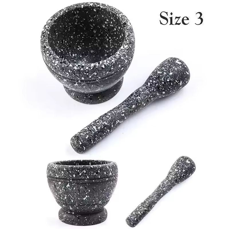 Resin Garlic  Herb Mortar And Pestle Set  Premium Spice Grinder Bowl 8