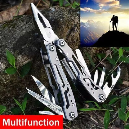 All-Purpose 15-in-1 Folding Survival Multi-Tool - Compact Pliers, Knife & Outdoor Gear