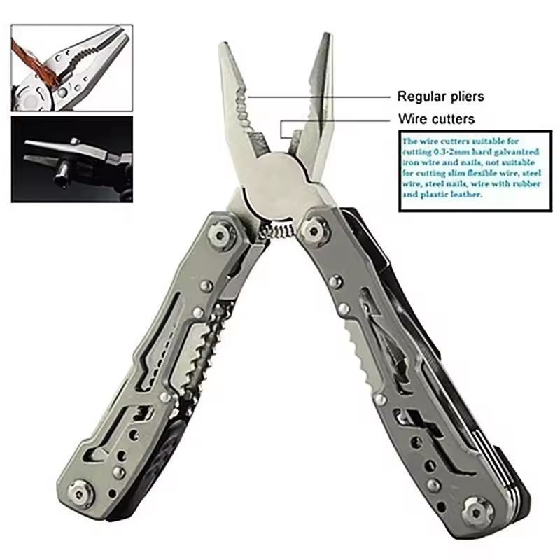 AllPurpose 15in1 Folding Survival MultiTool  Compact Pliers Knife  Outdoor Gear 7