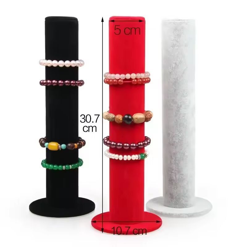 Velvet Jewelry Display Stand – Elegant Bracelet Holder & Multi-Purpose Storage Rack