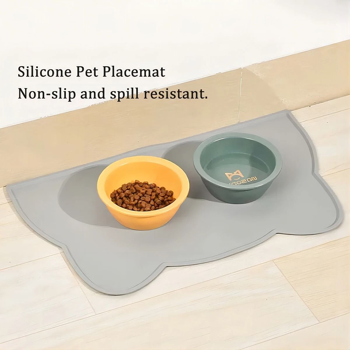 Silicone Pet Feeding Bowl Mat Waterproof Non Stick Pet Food Tray 1