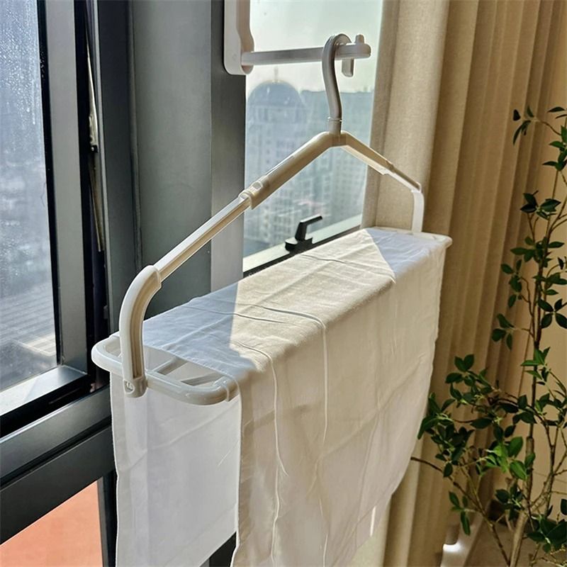 Scalable Plastic Clothes Hanger With Clip Space Saving Closet Organizer 4