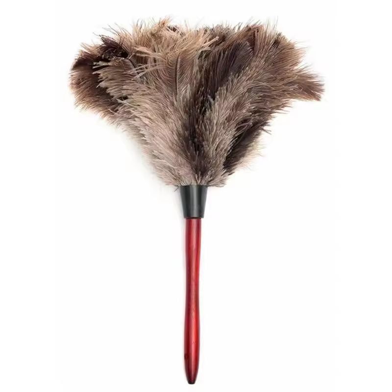 Premium WoodenHandle Ostrich Feather Duster  AntiStatic Home Dust Brush 4
