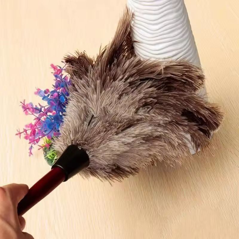 Premium WoodenHandle Ostrich Feather Duster  AntiStatic Home Dust Brush 5