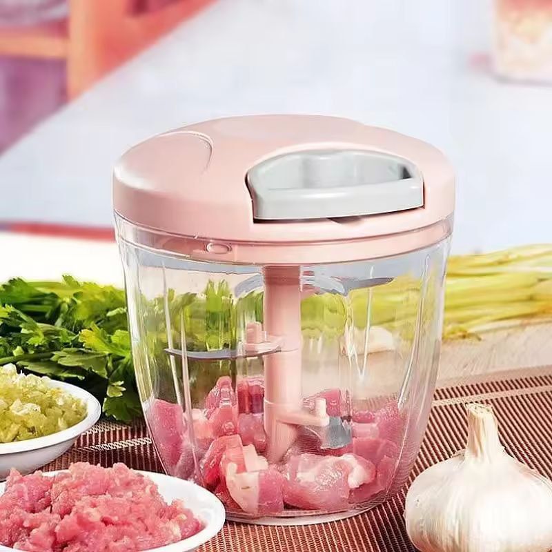 Compact PullCord Kitchen Chopper  Multifunctional Garlic  Vegetable Grinder 1