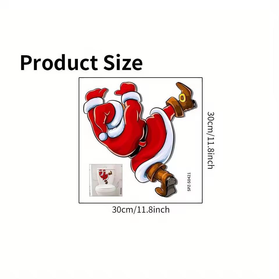 FestiveJoy Santa Bathroom Toilet Sticker 4