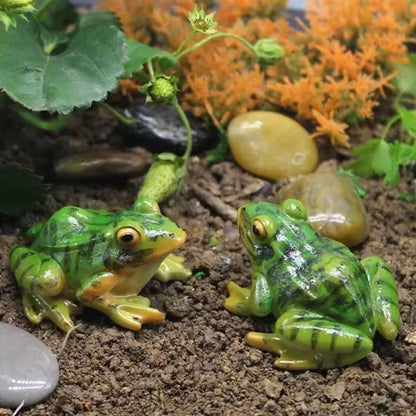 Charming Frog Resin Garden Ornament - Mini Landscape & Bonsai Decoration