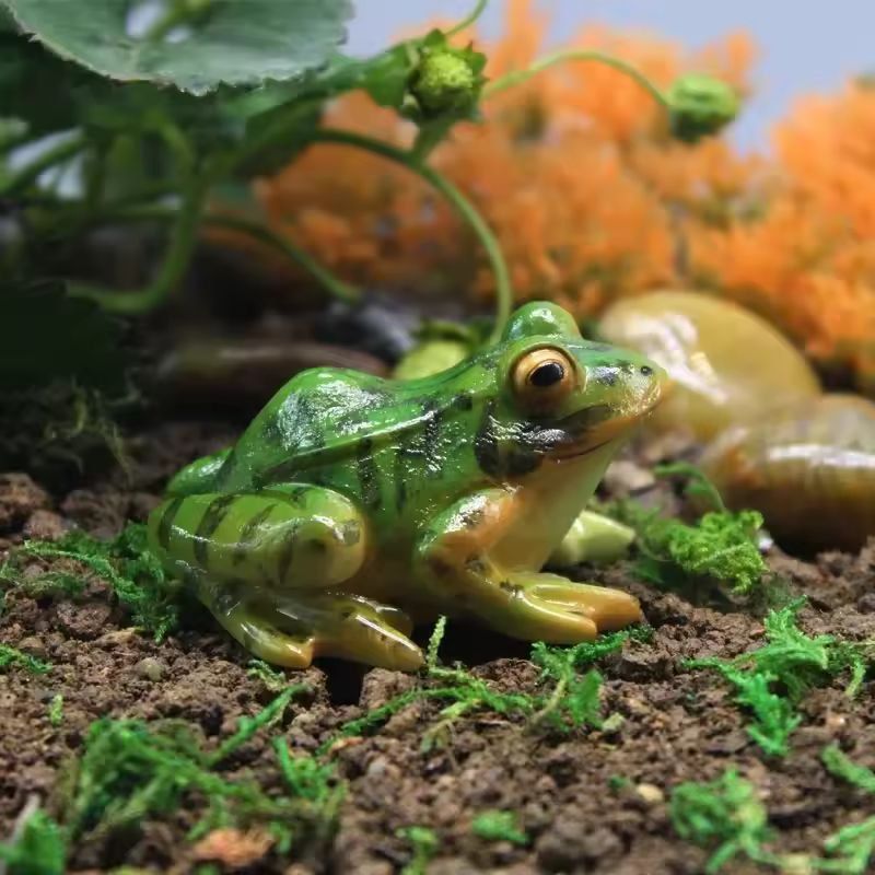 Charming Frog Resin Garden Ornament  Mini Landscape  Bonsai Decoration 4