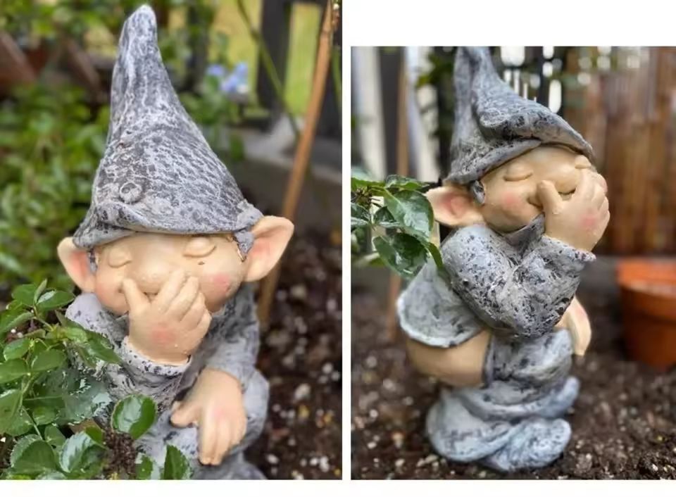Garden Gnome Laugh  Lawn Resin Statue  Funny Gnome Garden Decor  Outdoor Ornament 4