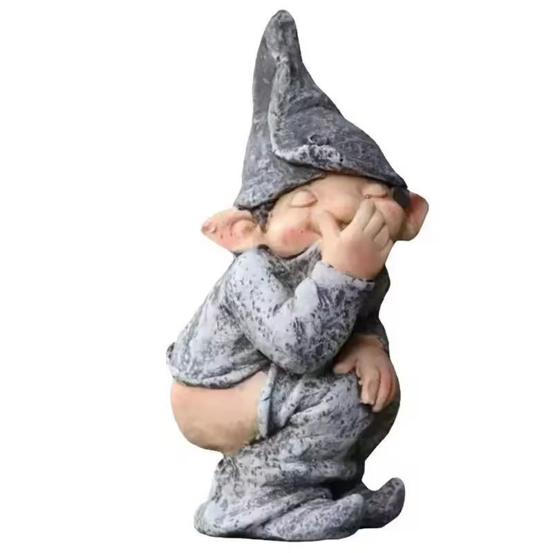 Garden Gnome Laugh  Lawn Resin Statue  Funny Gnome Garden Decor  Outdoor Ornament 6
